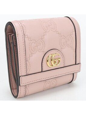 Gucci Card Case Wallet GG Matelasse Bifold with Coin Purse Leather